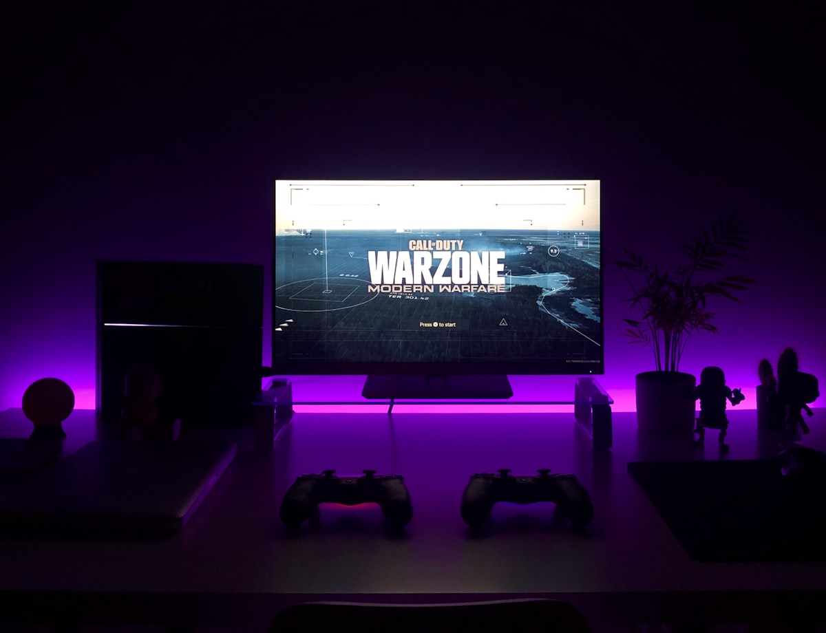 Computer monitor displaying active gameplay